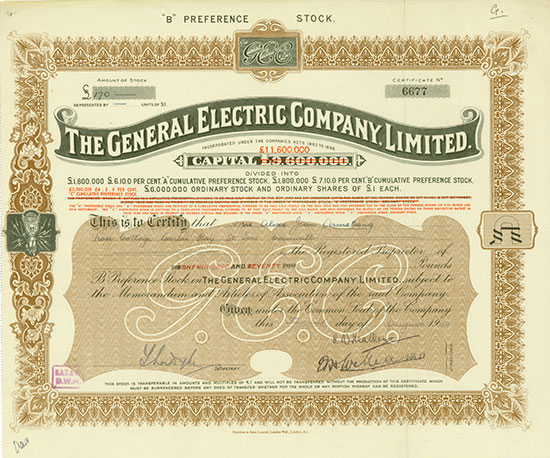 General Electric Company, Limited [3 Stück]