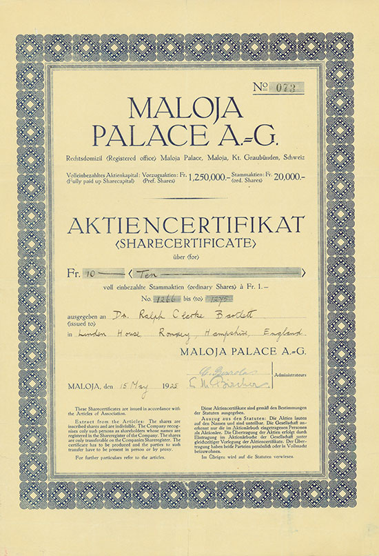 Maloja Palace A.-G.