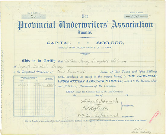Provincial Underwriters' Association Limited