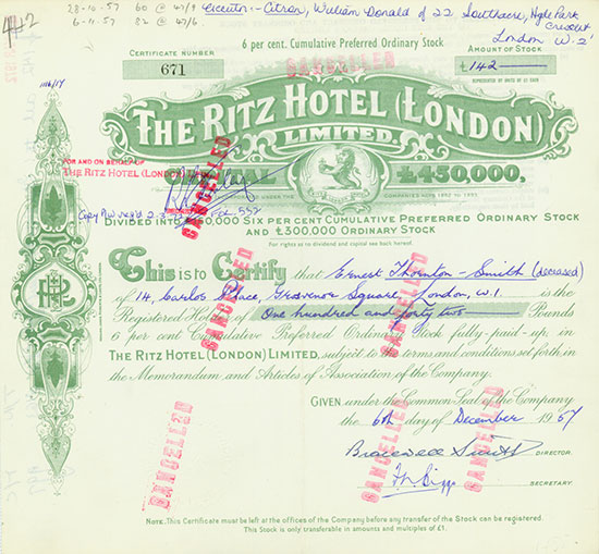 Ritz Hotel (London) Limited