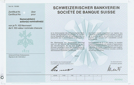 Schweizerischer Bankverein / Société de Banque Suisse
