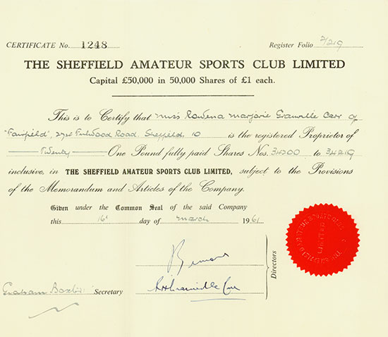 Sheffield Amateur Sports Club Limited
