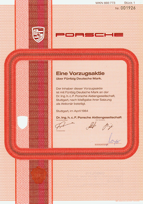 Dr. Ing. h. c. F. Porsche AG [2 Stück]