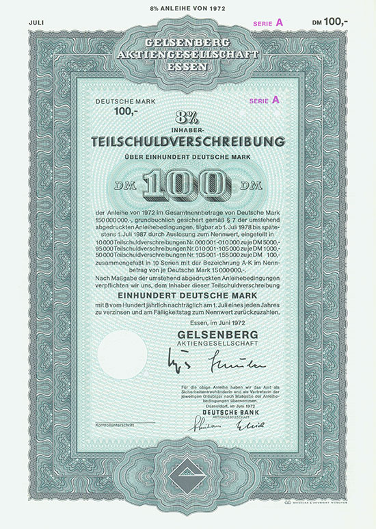 Gelsenberg AG [5 Stück]