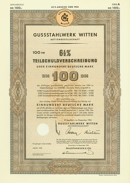 Gussstahlwerk Witten AG [3 Stück]
