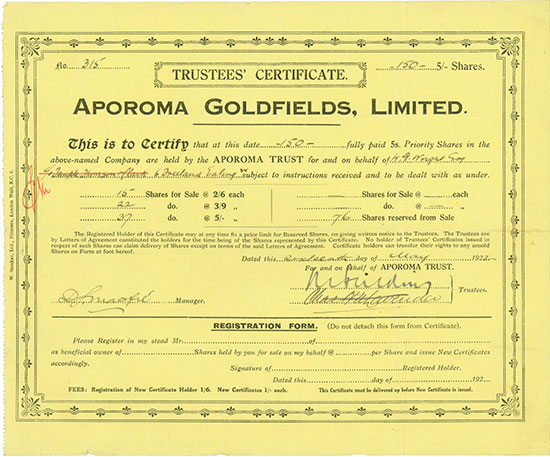 Aporoma Goldfields, Limited