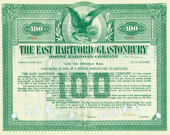 East Hartford & Glastonbury Horse Railroad Company [2 Stück]