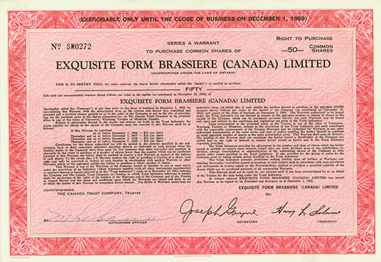 Exquisite Form Brassiere (Canada) Limited