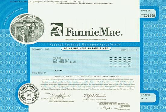 FannieMae, Federal National Mortgage Association