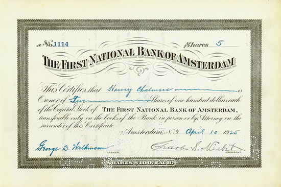 First National Bank of Amsterdam