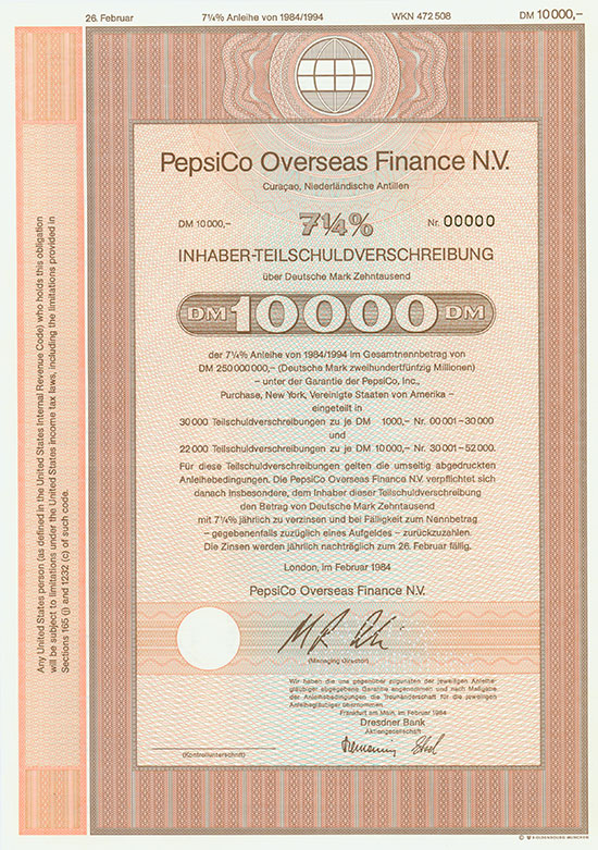 PepsiCo Overseas Finance N.V. [2 Stück]