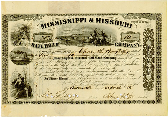 Mississippi and Missouri Rail Road Company [3 Stück]