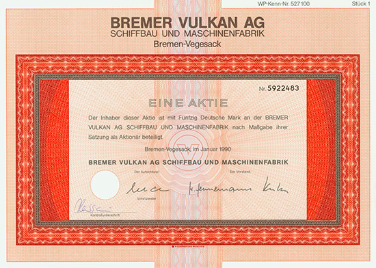 Bremer Vulkan AG Schiffbau und Maschinenfabrik [85 Stück]
