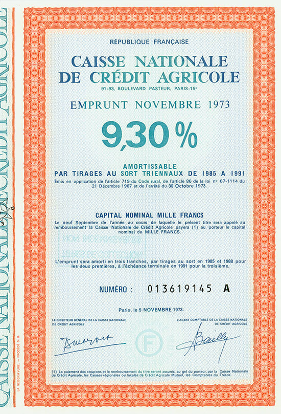 Caisse Nationale de Crédit Agricole [12 Stück]