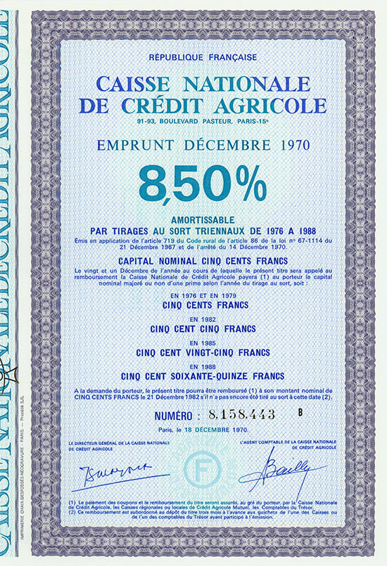 Caisse Nationale de Crédit Agricole [7 Stück]
