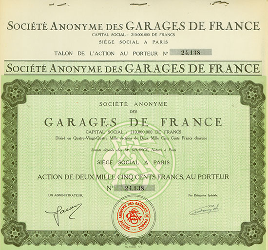 Société Anonyme des Garages de France [161 Stück]