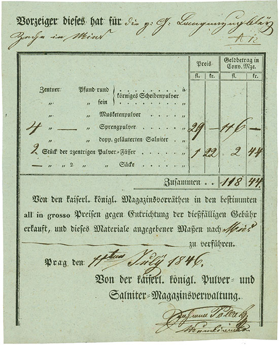 kaiserl. königl. Pulver- und Salniter-Magazinsverwaltung