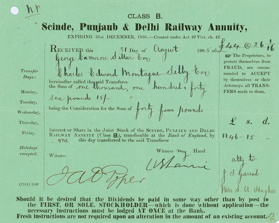 Scinde, Punjaub & Delhi Railway Annuity