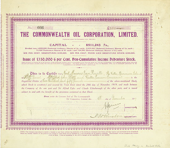 Commonwealth Oil Corporation, Limited