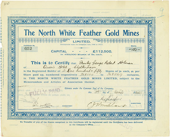 North White Feather Gold Mines Limited