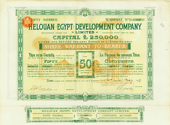 Helouan (Egypt) Development Company, Limited [3 Stück]