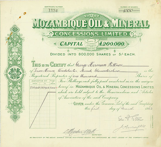 Mozambique Oil & Mineral Concessions Limited