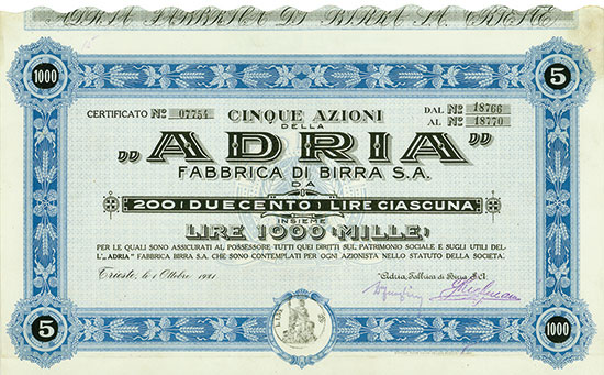 ADRIA” Fabbrica di Birra S. A.