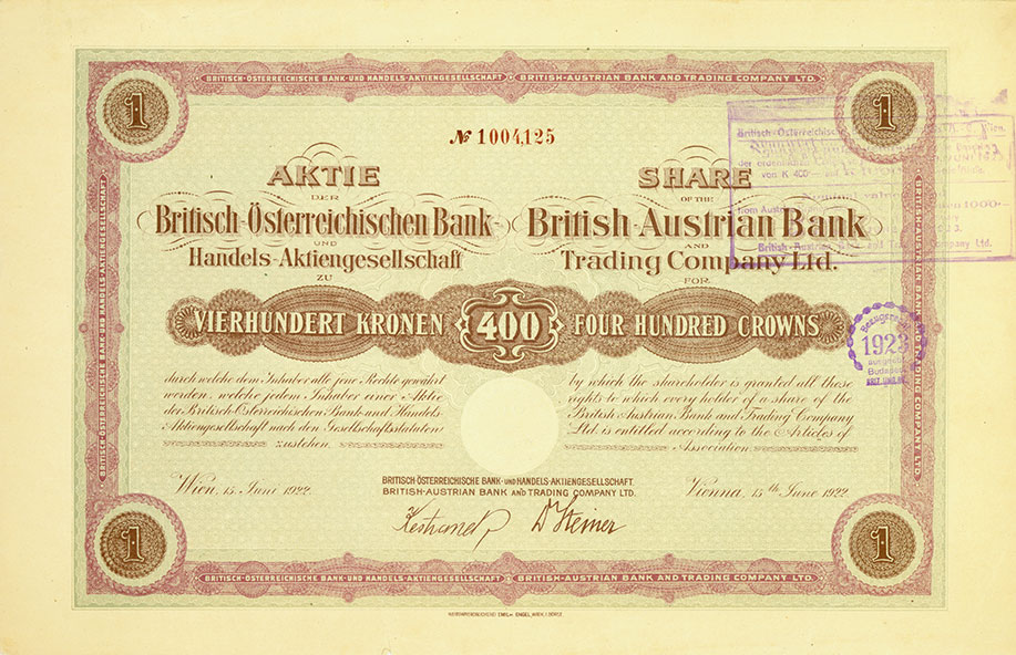 Britisch-Österreichische Bank- und Handels-AG / British-Austrian Bank and Trading Company Ltd.