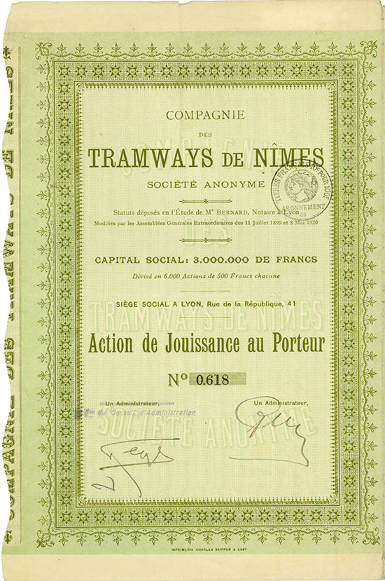Compagnie des Tramways de Nimes Société Anonyme