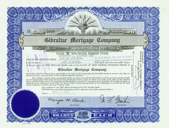 Gibraltar Mortgage Company [3 Stück]
