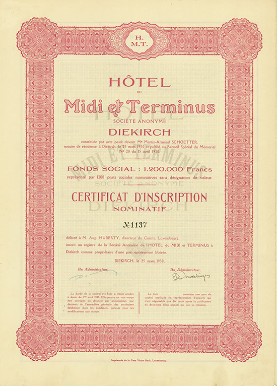 Hotel du Midi & Terminus Société Anonyme