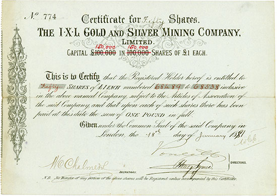 I X L Gold and Silber Mining Company, Limited