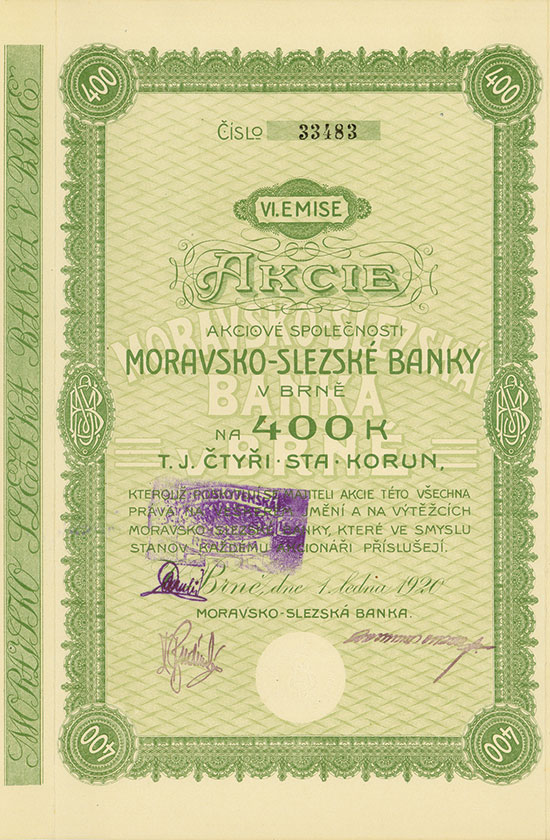 Mährisch-Schlesische Bank / Moravsko-Slezská Banka