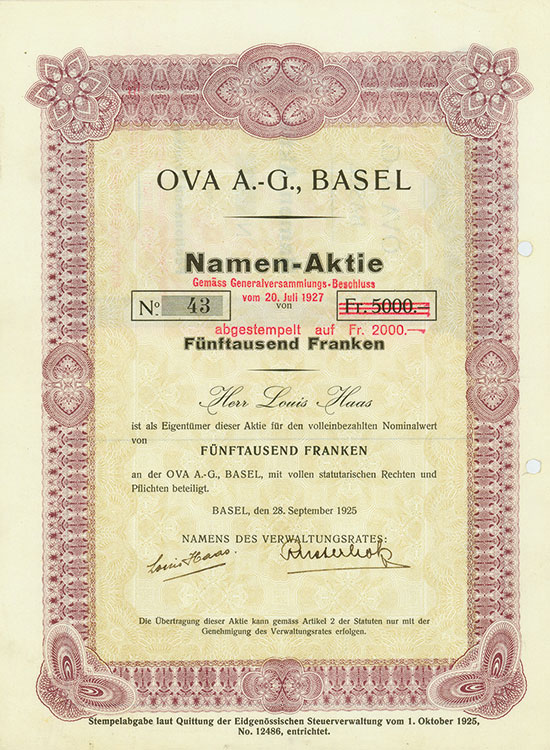 OVA A.-G., Basel