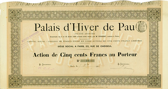 Palais d'Hiver de Pau Société Anonyme