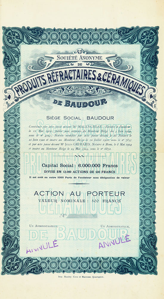 Société Anonyme de Produits Réfractaires & Céramiques de Baudour [2 Stück]