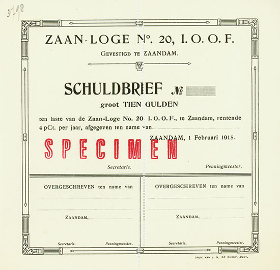 Zaan-Loge No. 20, I. O. O. F.