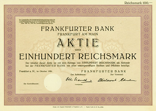 Frankfurter Bank [2 Stück]