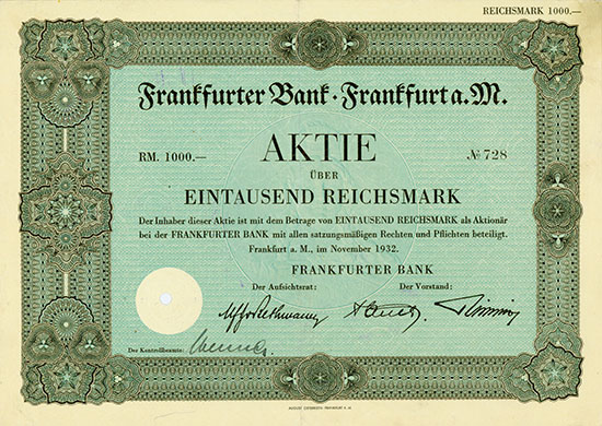Frankfurter Bank [3 Stück]
