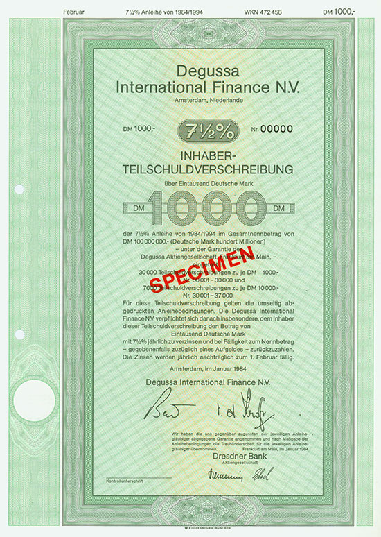 Degussa International Finance N.V.