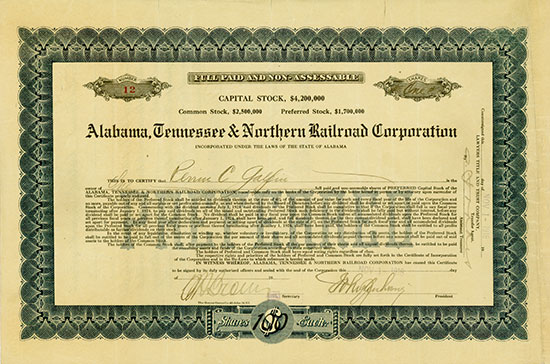 Alabama, Tennessee & Northern Railroad Corporation
