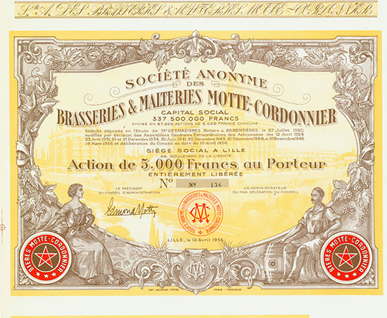 Société Anonyme des Brasseries & Malteries Motte-Cordonnier [11 Stück]