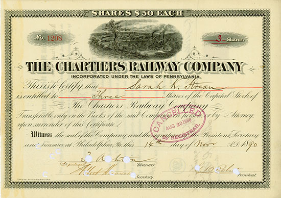 US-Railroad-Aktien Autographen [9 Stück]