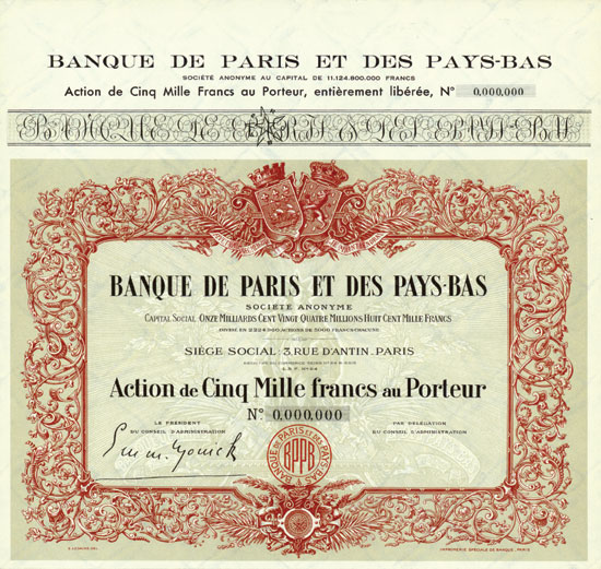 Banque des Paris et des Pays-Bas S. A.