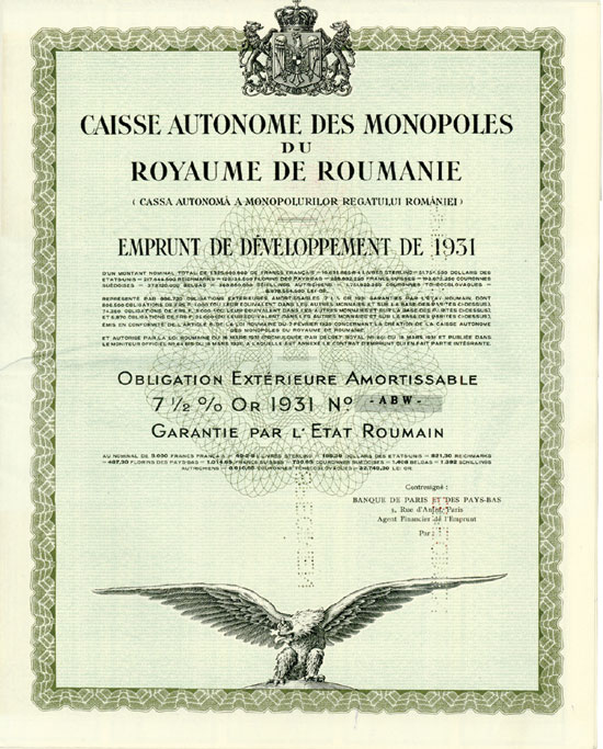 Königlich Rumänisches Monopol-Institut