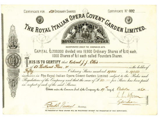 Royal Italian Opera Covent Garden Limited