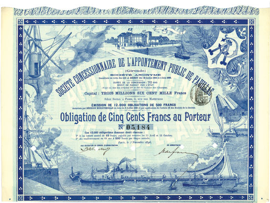 Société Concessionnaire de l'Appontement Public de Pauillac (Gironde) S. A.