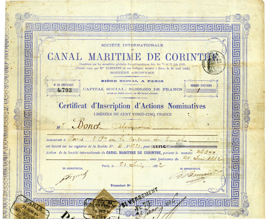 Société Internationale de Canal Maritime de Corinthe