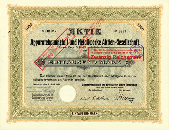 Apparatebauanstalt und Metallwerke AG (vorm. Gebr. Schmidt und Rich. Brauer)