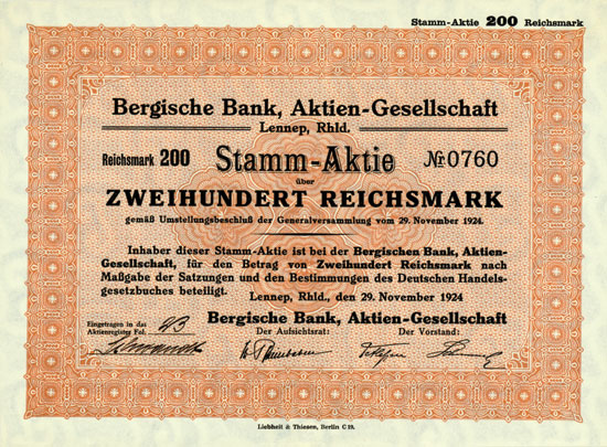 Bergische Bank AG